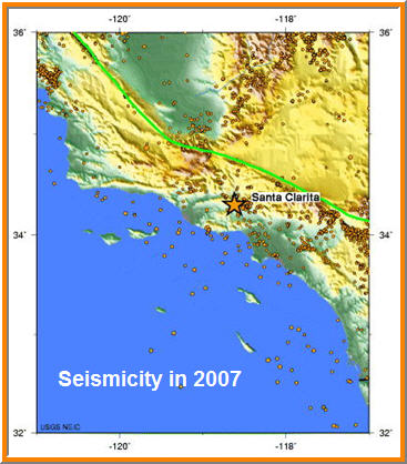 Greater Los Angeles area seismicity in 2007